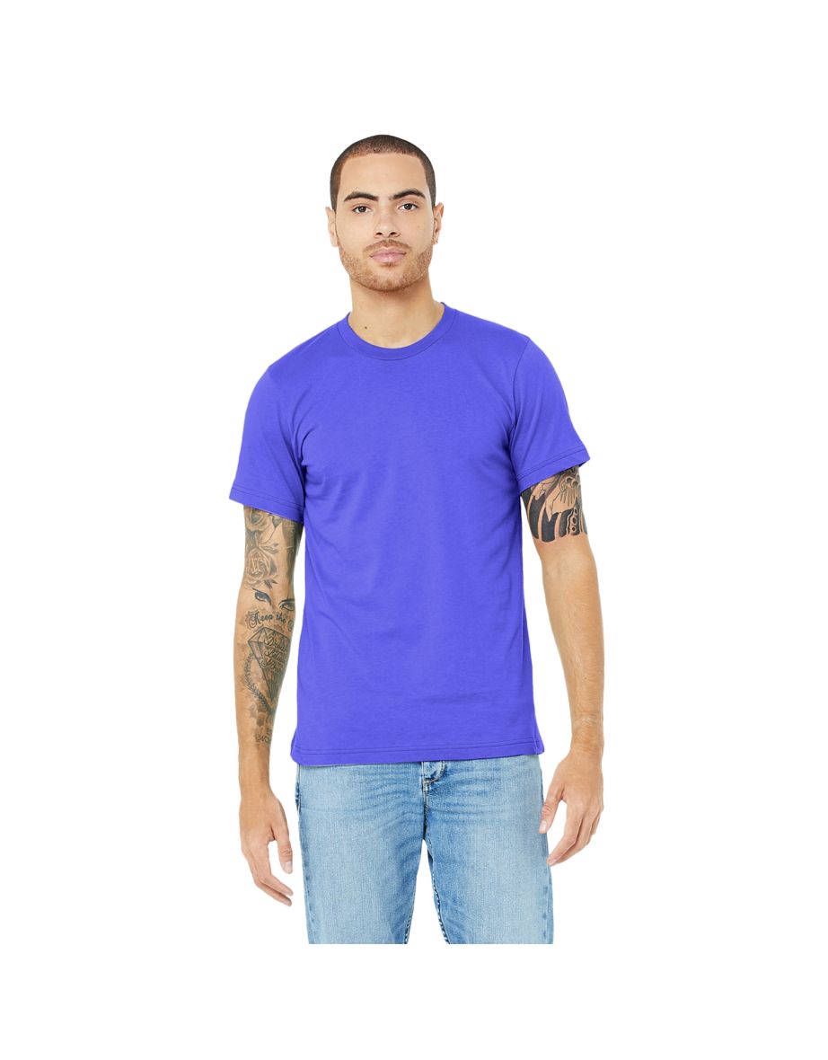 Canvas Unisex Jersey Crew Neck T-Shirt / Mens Short Sleeve T-Shirt - Heather Navy - 2