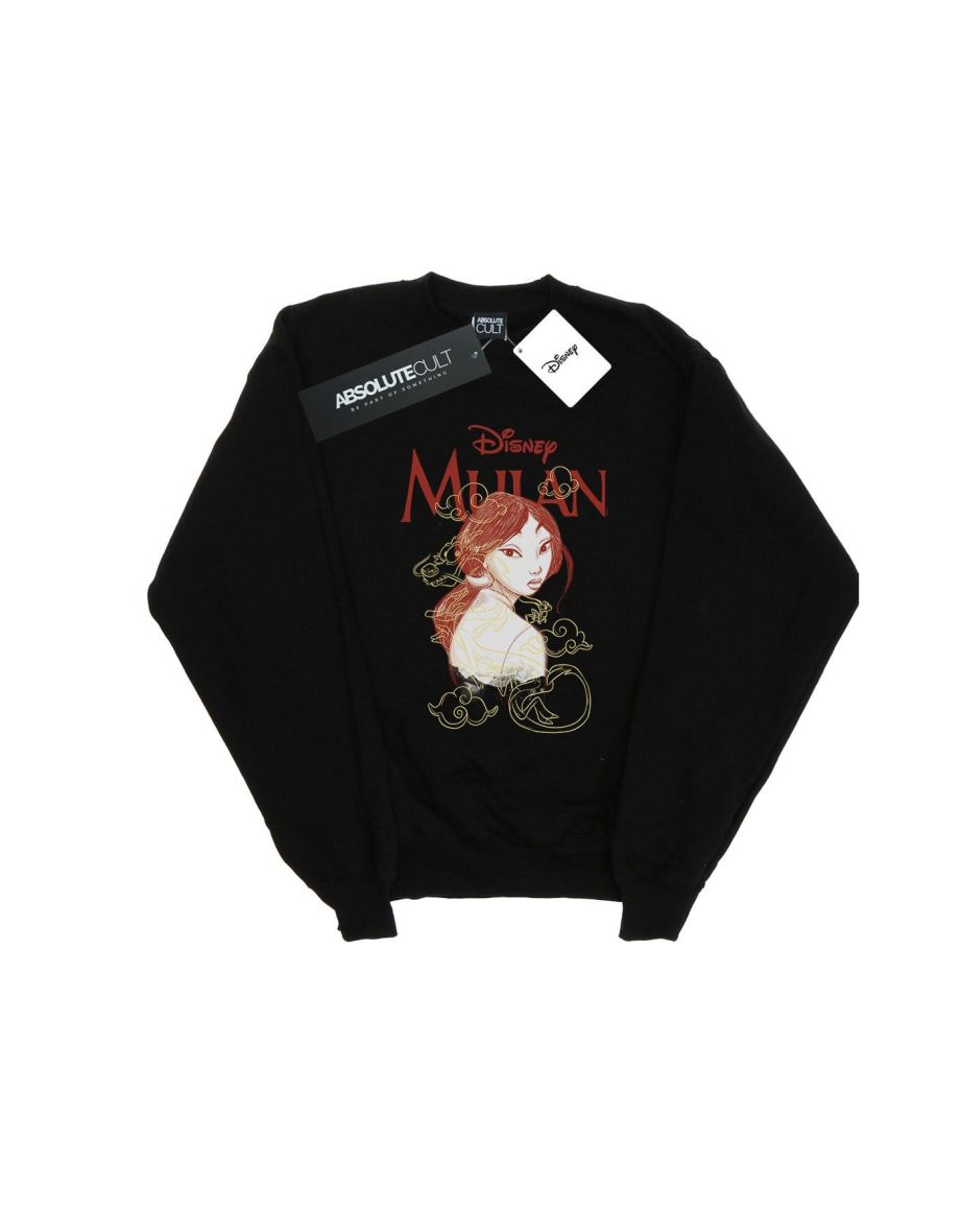 Disney Boys Mulan Dragon Sketch Sweatshirt - Black