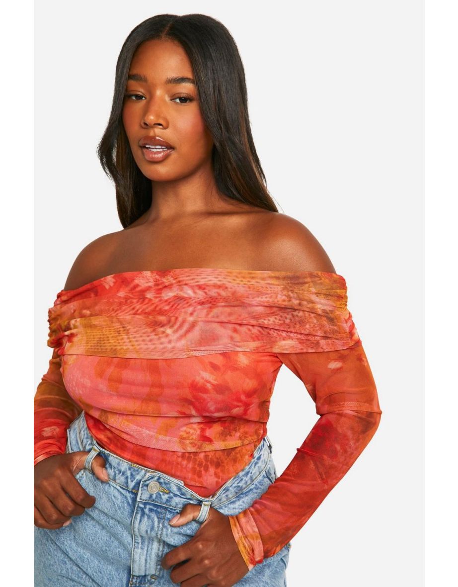 Orange mesh bodysuit online