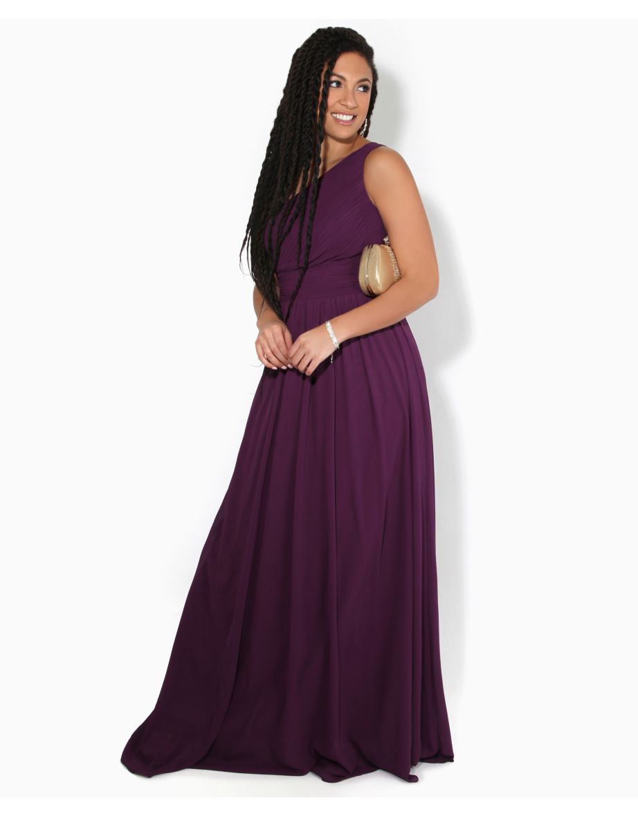 One Shoulder Evening Maxi Dress - 3