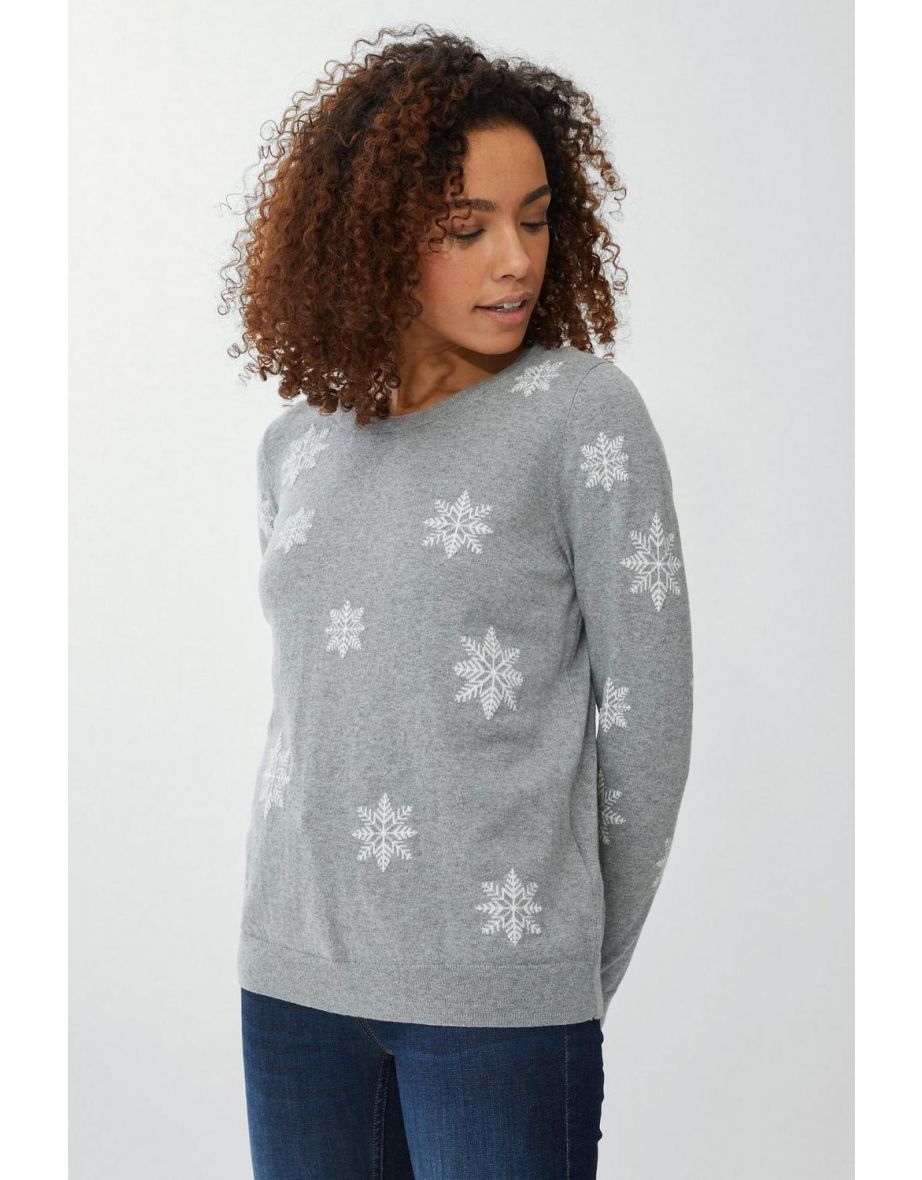 Grey hotsell snowflake jumper