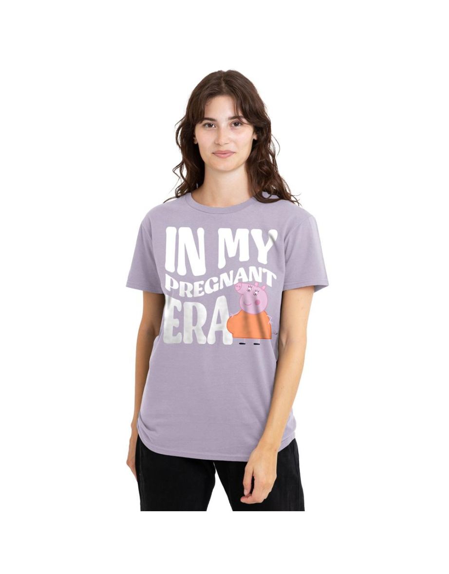 Peppa Pig Unisex Adult Pregnant Era Mummy Pig T-Shirt - Soft Lavender