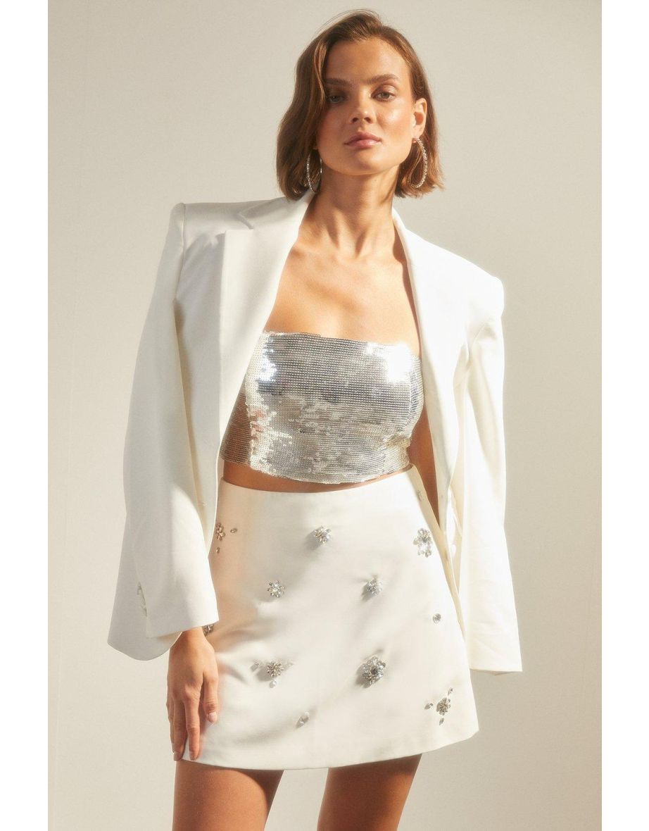 Embellished Aline Mini Skirt