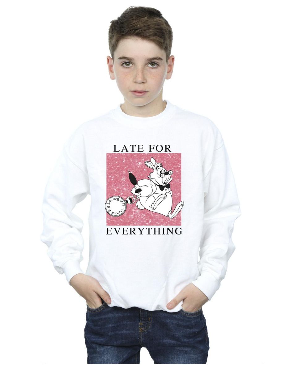 Disney Boys Alice In Wonderland White Rabbit Sweatshirt