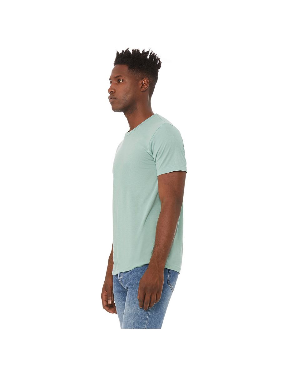 Canvas Mens Triblend Crew Neck Plain Short Sleeve T-Shirt - Dusty Blue Triblend - 2