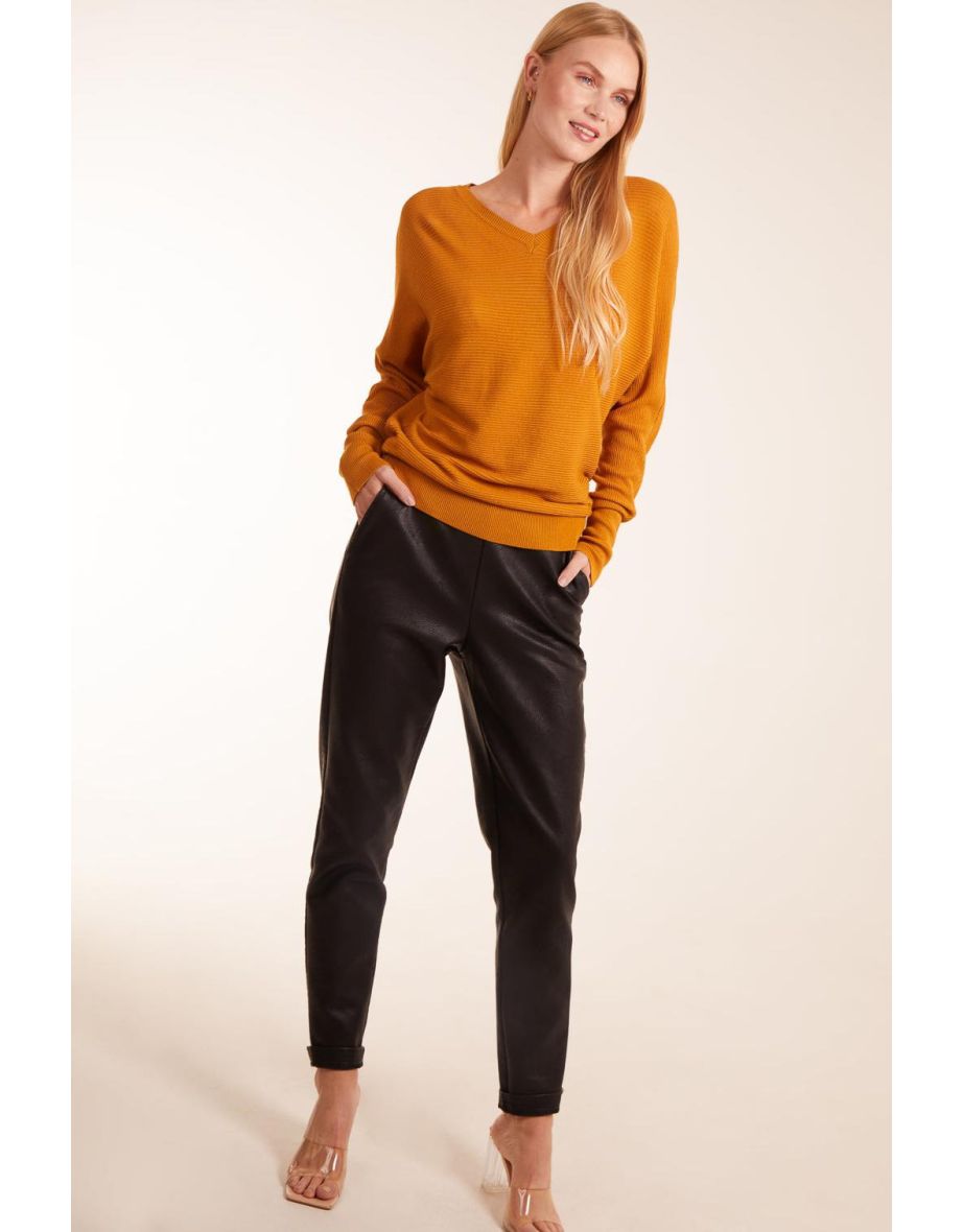 Ribbed V-Neck Jumper