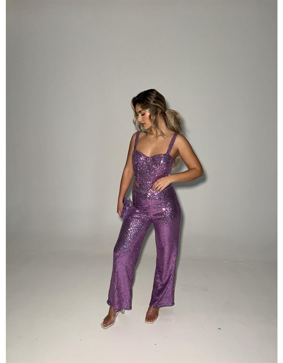 Orchid-Pink Corset Crop-top - 3