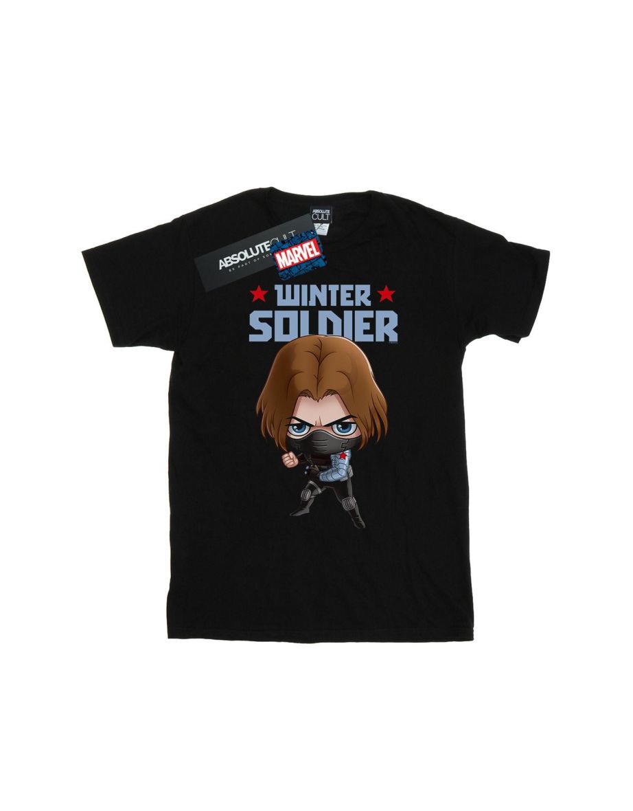 Marvel Boys Winter Soldier Bucky Toon T-Shirt - Black