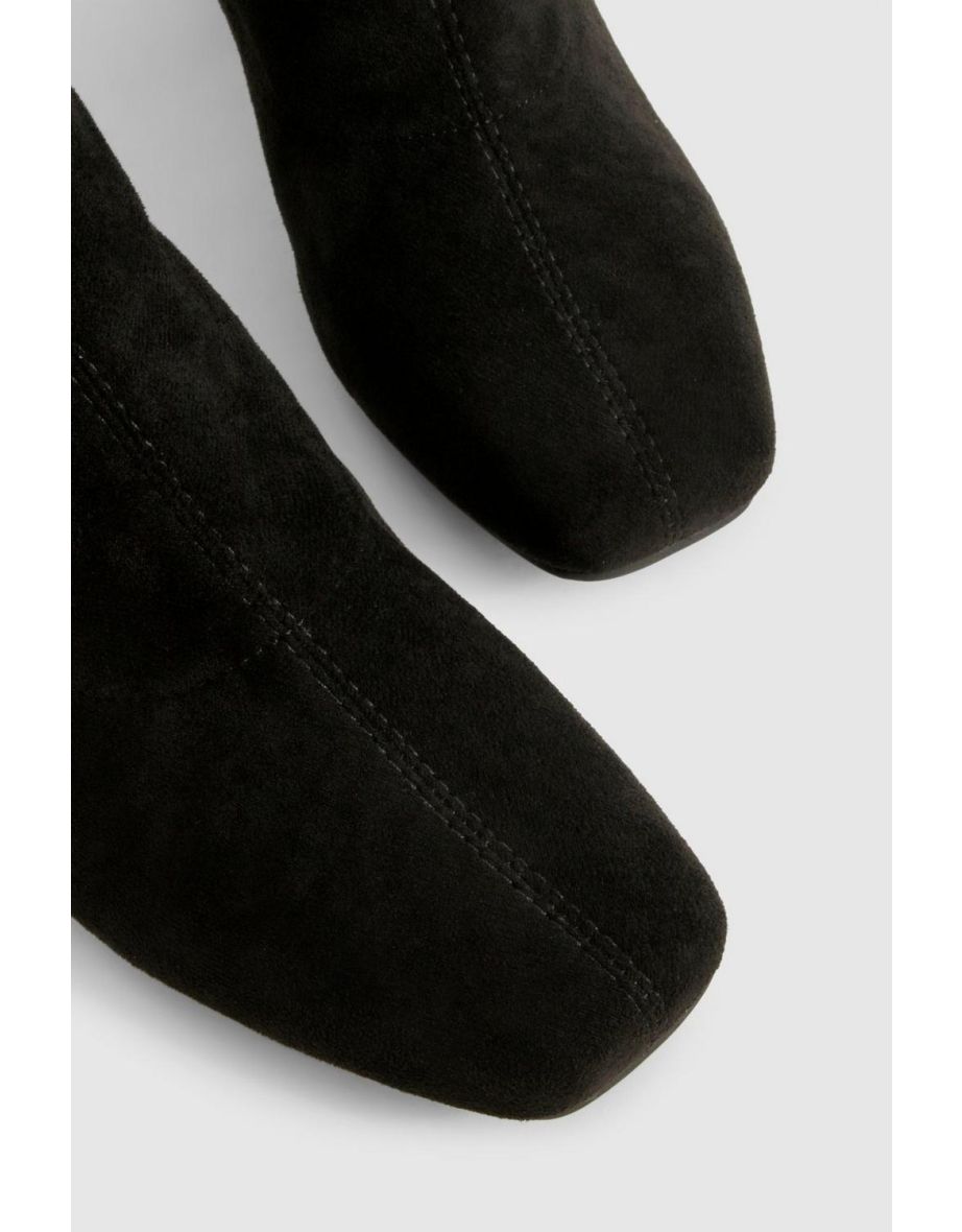 Wide Fit Flare Heel Sock Boots - 3