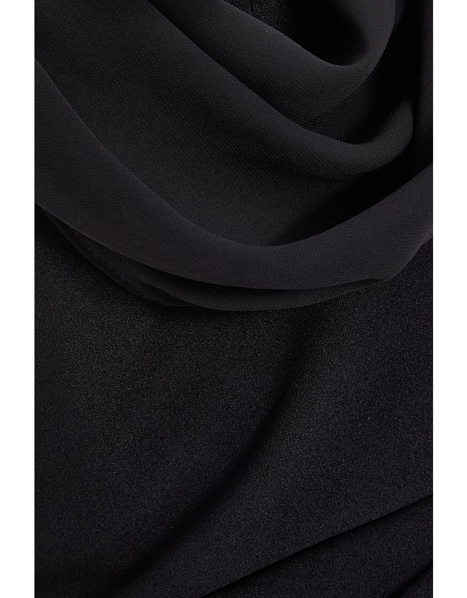 Black Petite One Shoulder Maxi Dress - 5