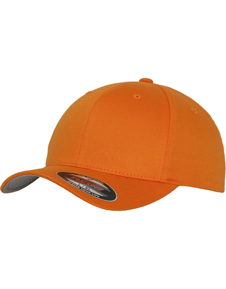 Yupoong Mens Flexfit Fitted Baseball Cap - Orange