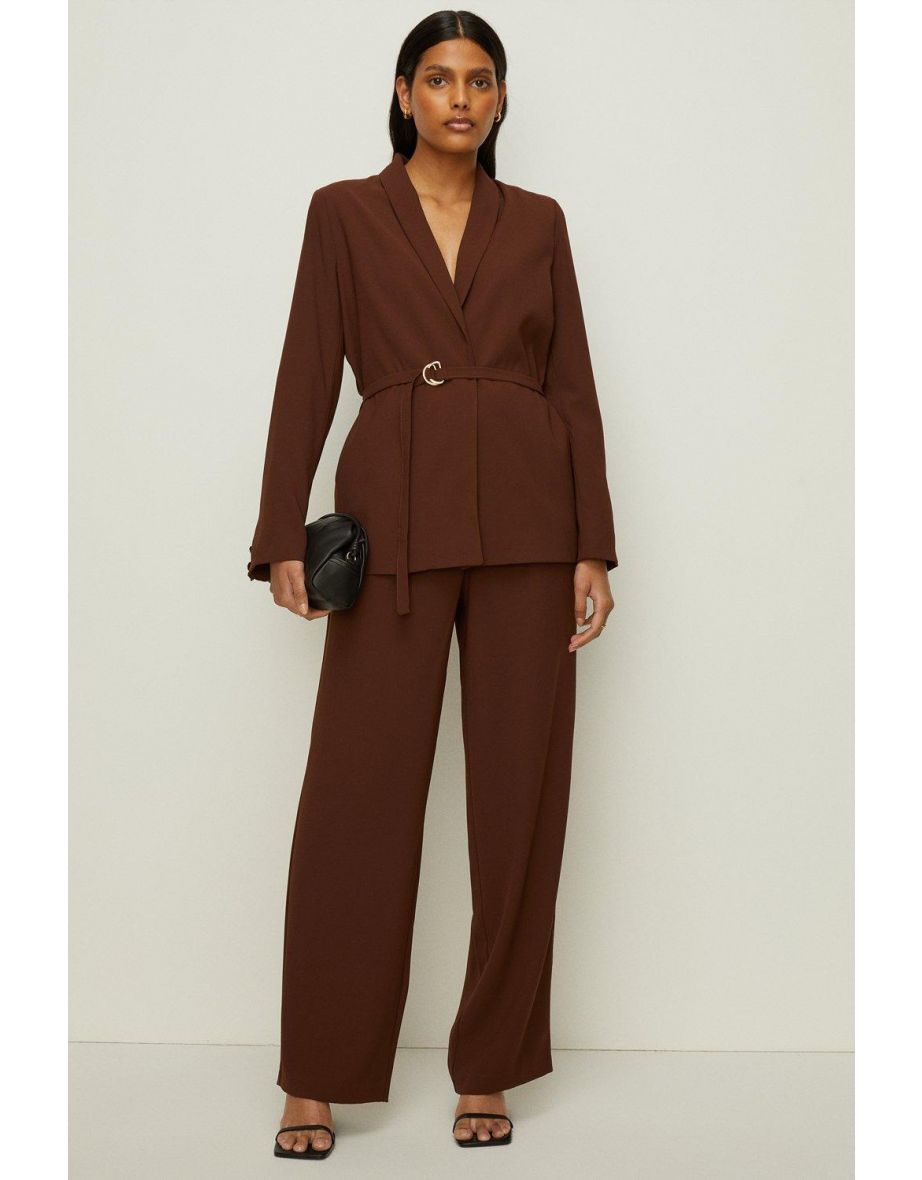 Belted Crepe Blazer