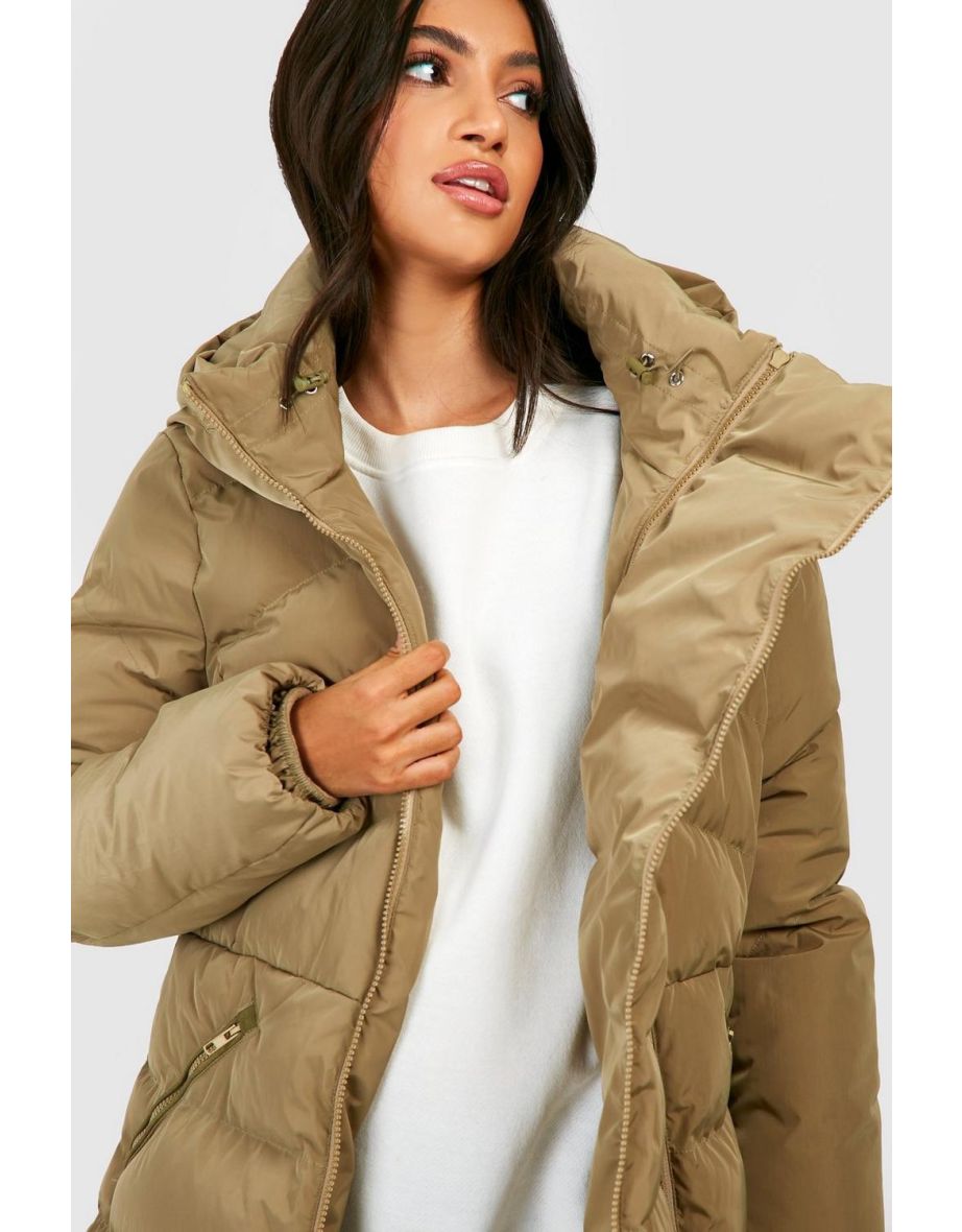 Maternity Pre & Postpartum 3 In 1 Puffer Coat With Extender - khaki - 3