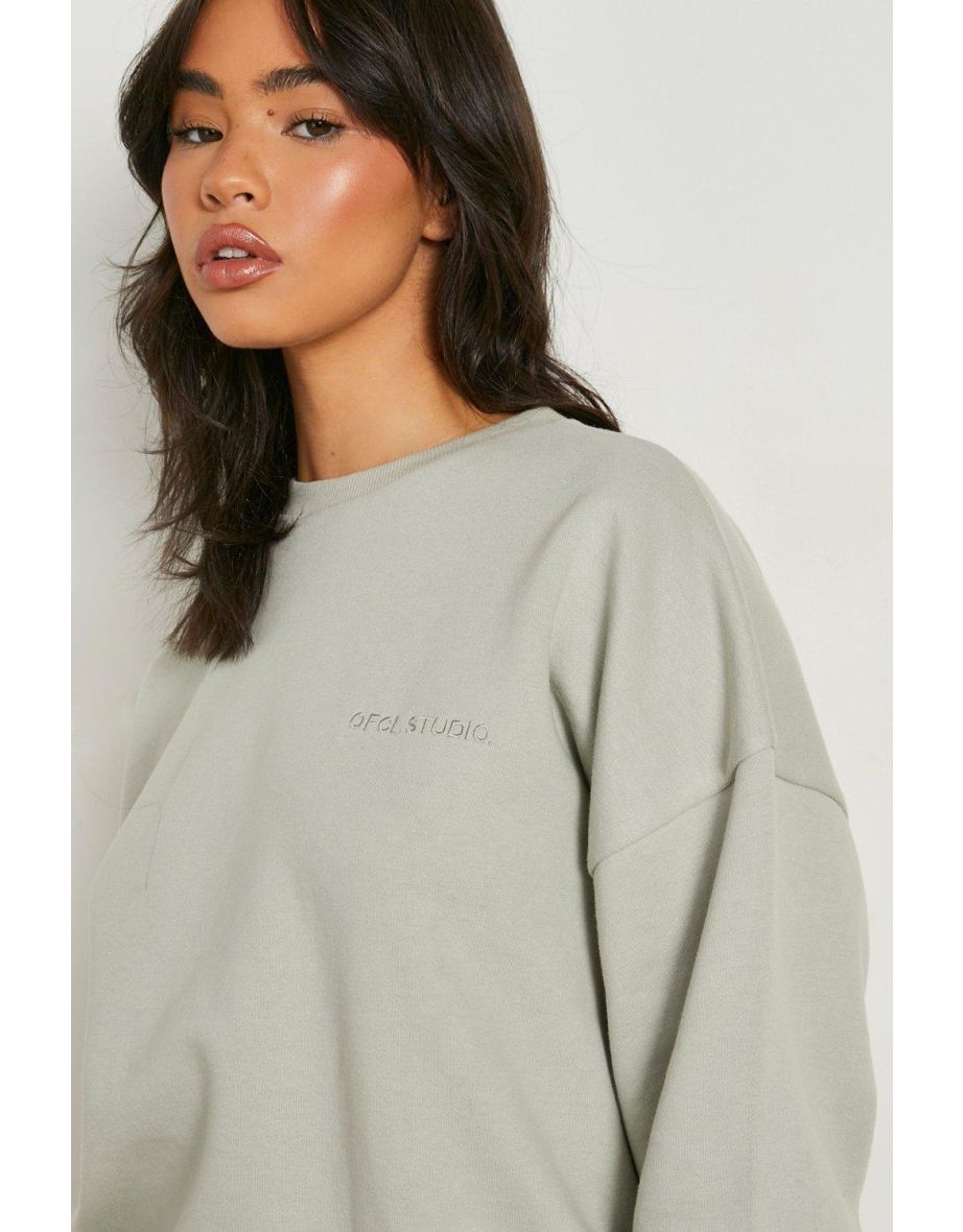Oversized Sweater with REEL cotton - sage - 3