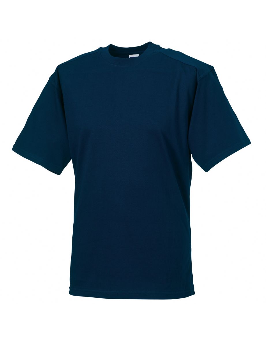 Russell Europe Mens Workwear Short Sleeve Cotton T-Shirt - French Navy - 3