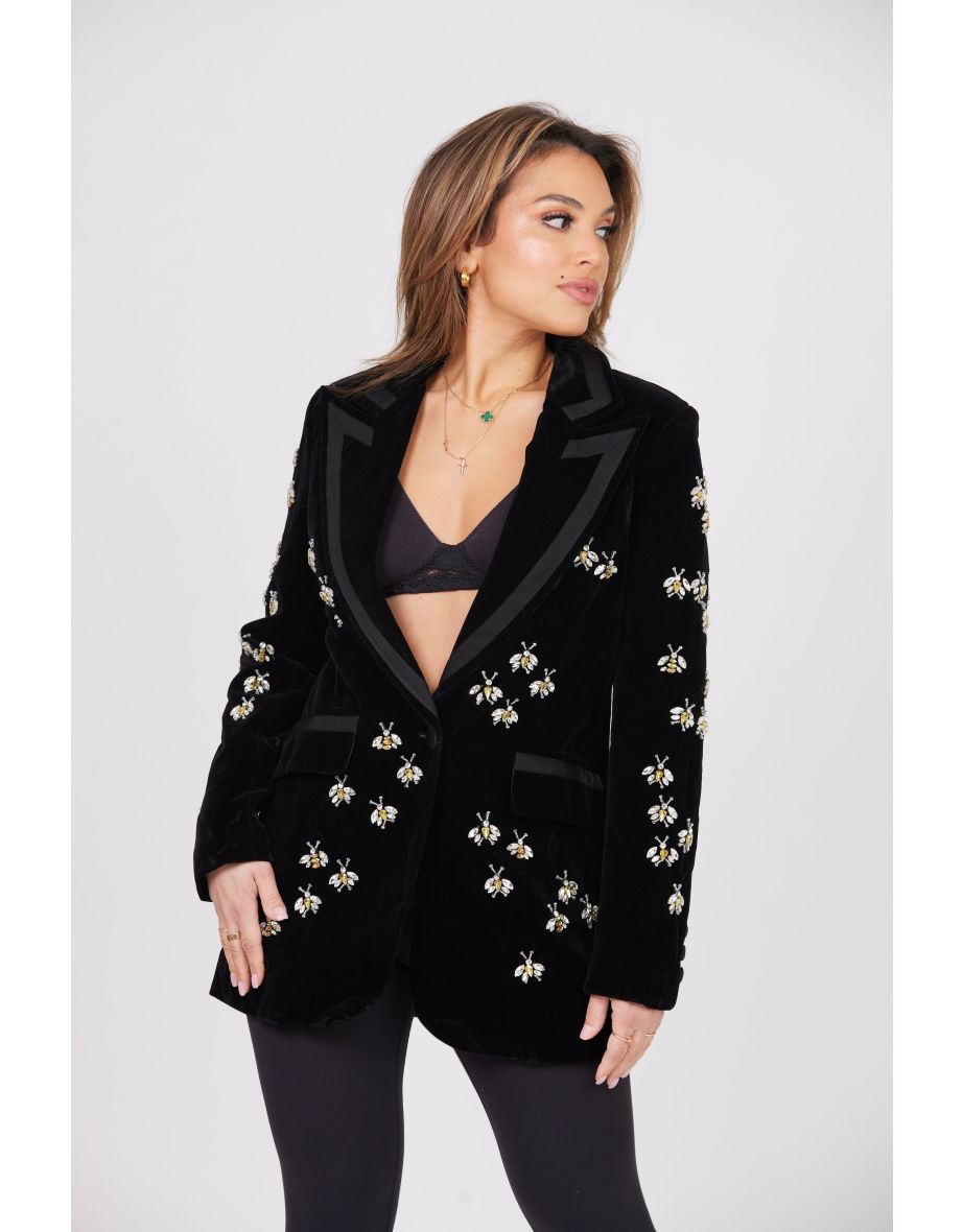 Blazer boyfriend noir hot sale