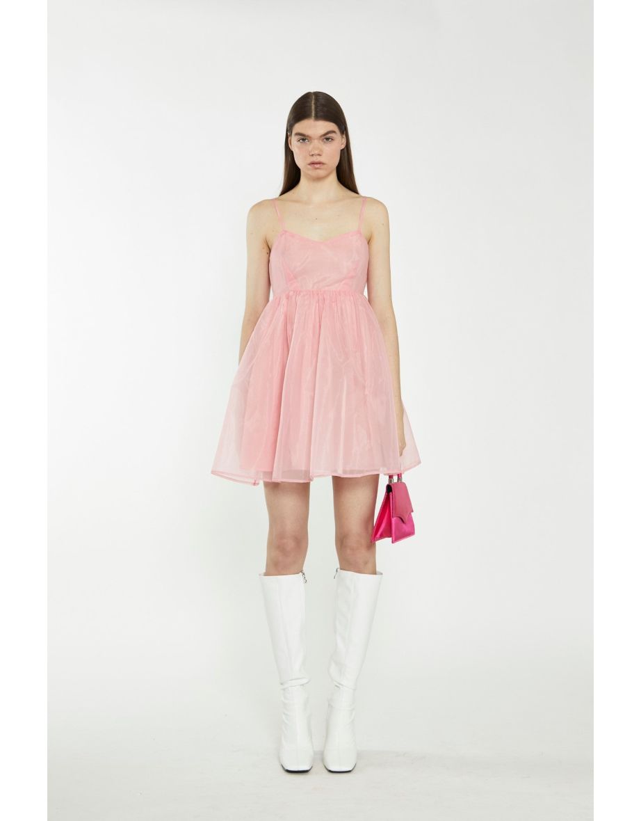 Bubblegum Pink Babydoll Mini Dress