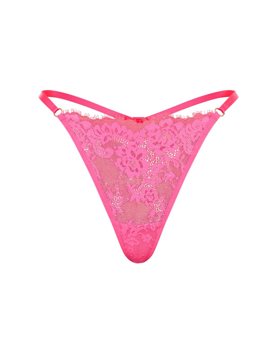 Pink Lace Thong - 3