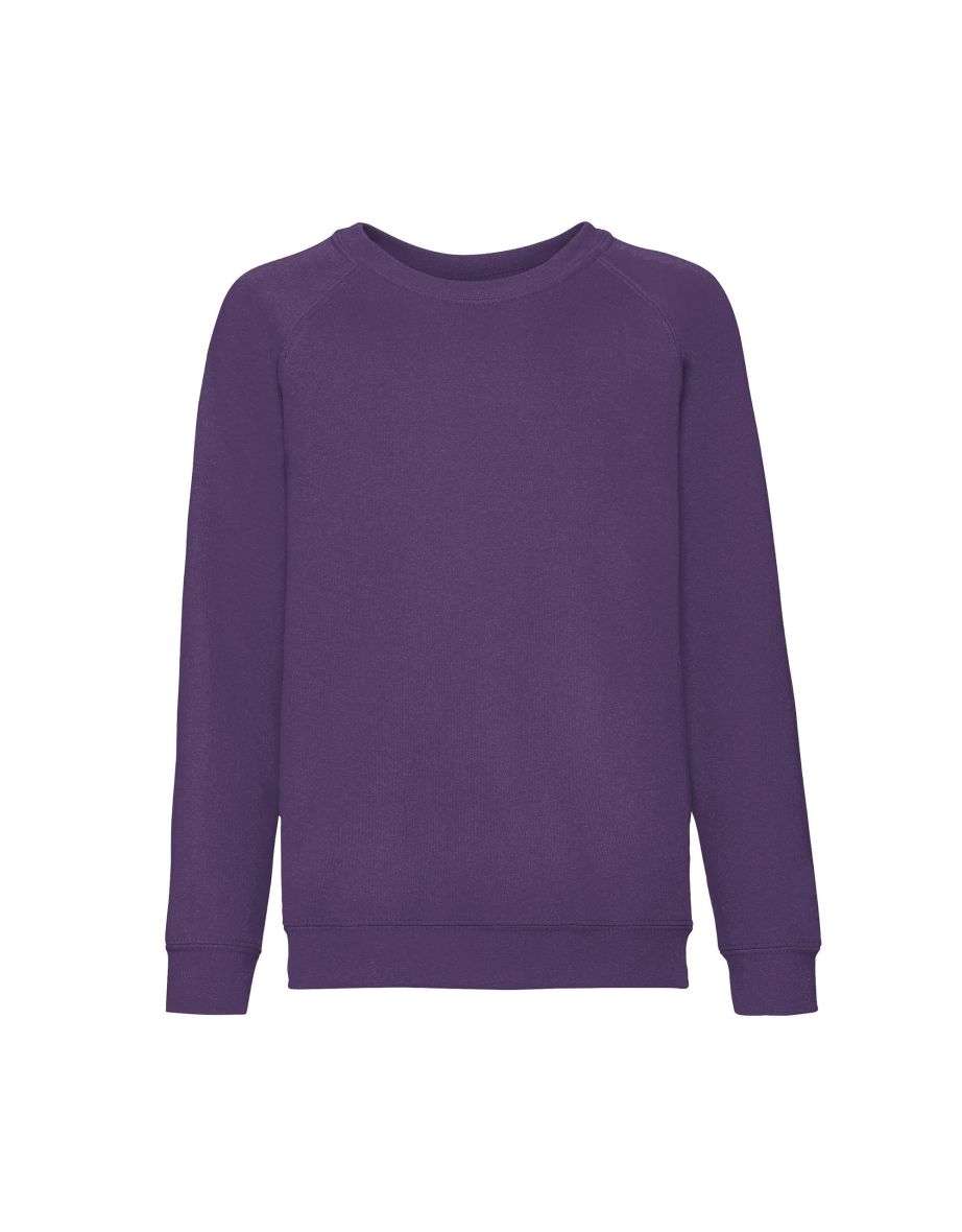 Fruit of the Loom Childrens/Kids Classic Raglan Sweatshirt - Purple