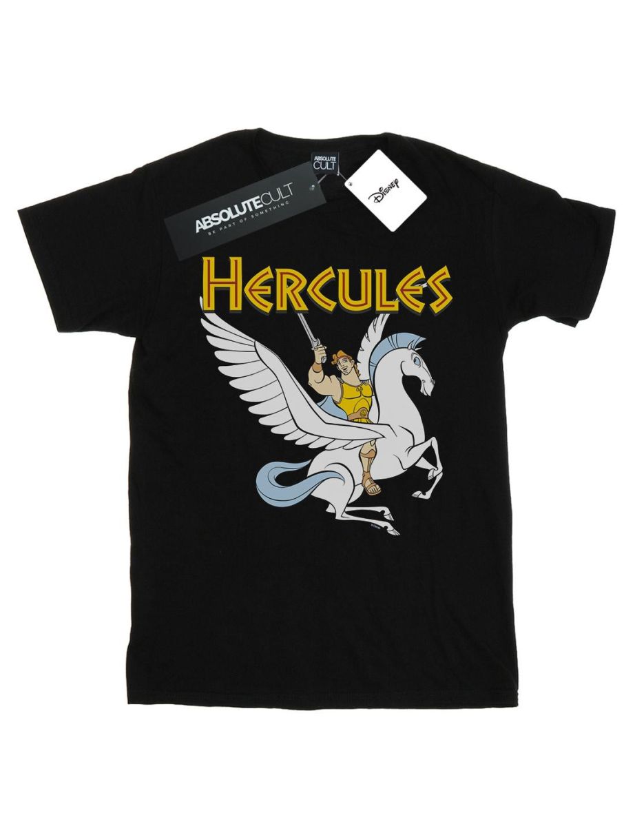Disney Girls Hercules With Pegasus Cotton T-Shirt - Black - 1