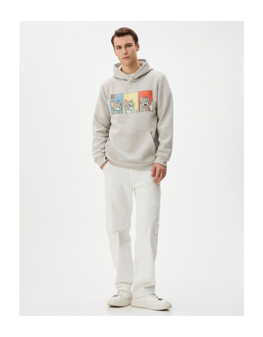 Tom and Jerry Hoodie Kangaroo Pocket Licensed Printed