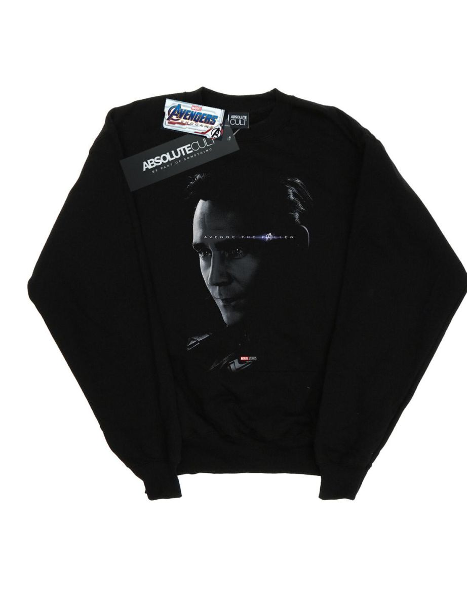 Marvel Girls Avengers Endgame Avenge The Fallen Loki Sweatshirt - Black