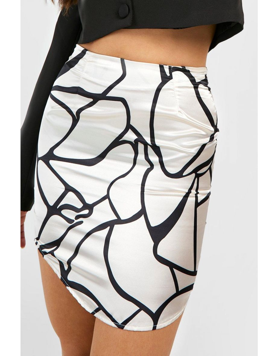Abstract Pelmet Mini Skirt - white - 3