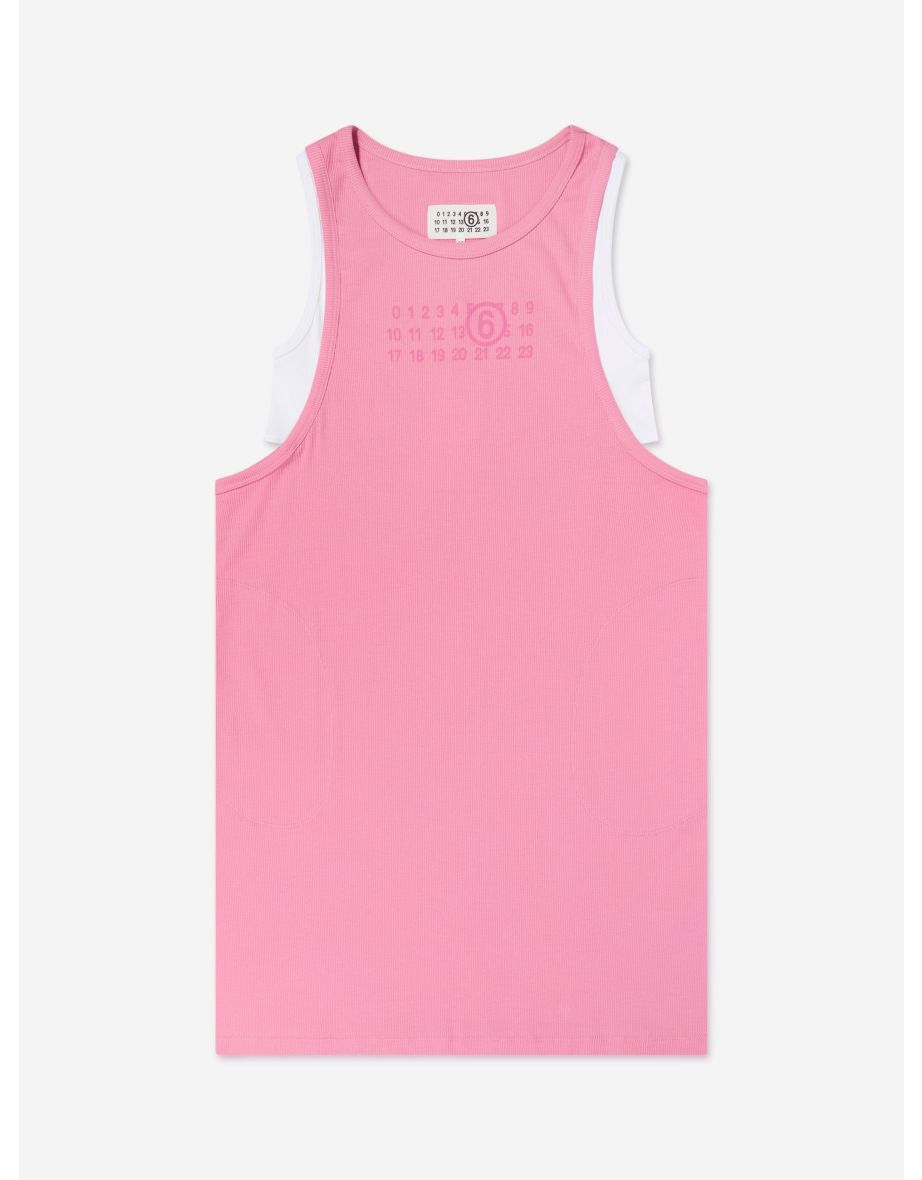 Kids Sleeveless Jersey Dress in Pink