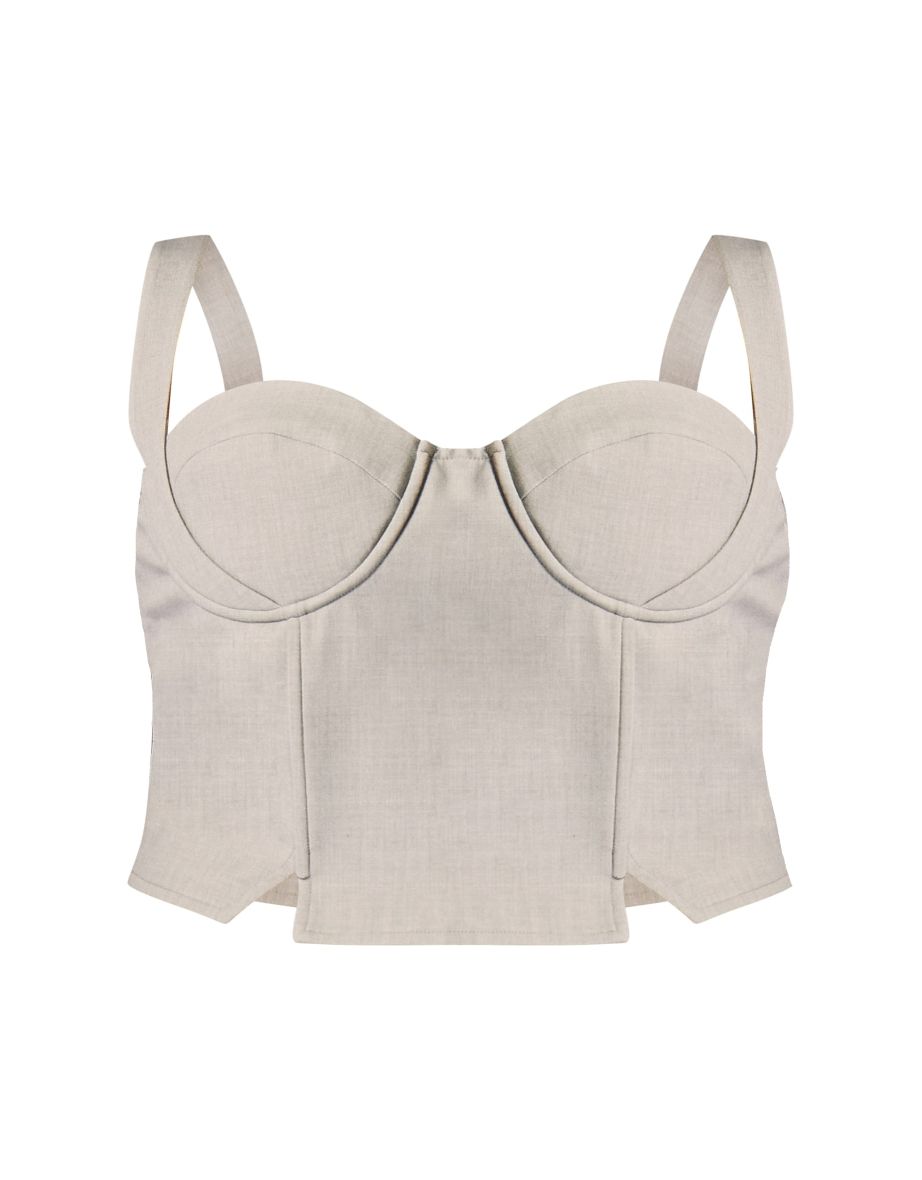 PLT Label Plus Sage Green Tailored Corset Top - 4