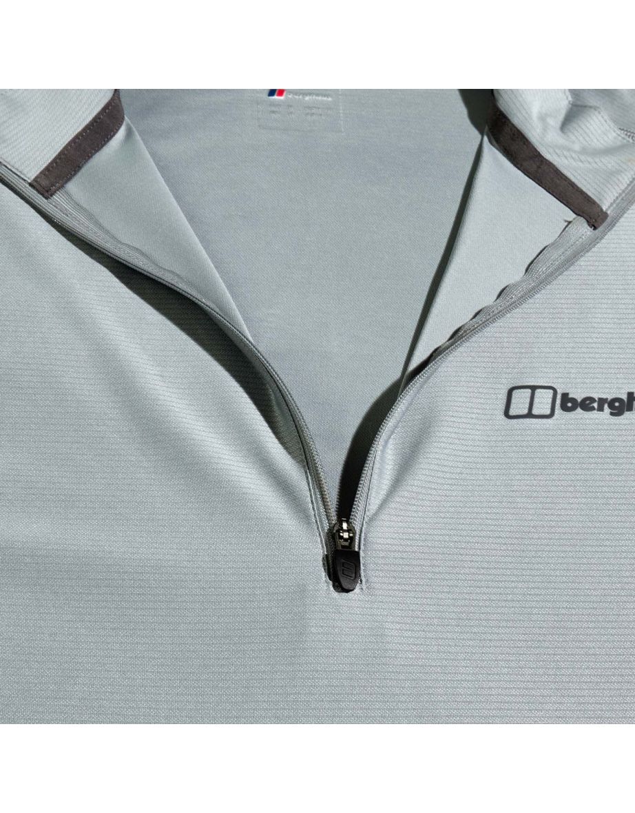 Men's Berghaus 24/7 Tech Tee Long Sleeve Half Zip in Grey - 5