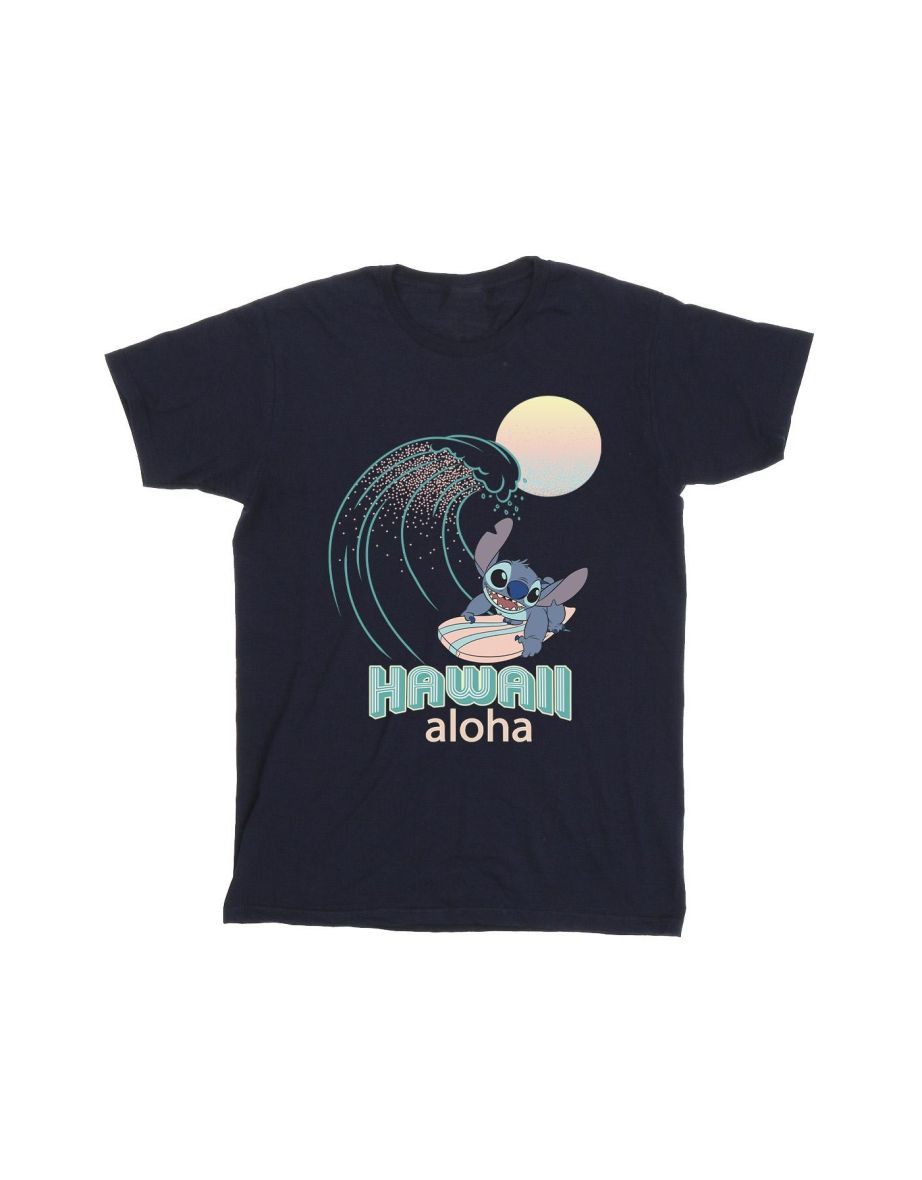 Disney Mens Lilo And Stitch Hawaii T-Shirt - Navy Blue - 1