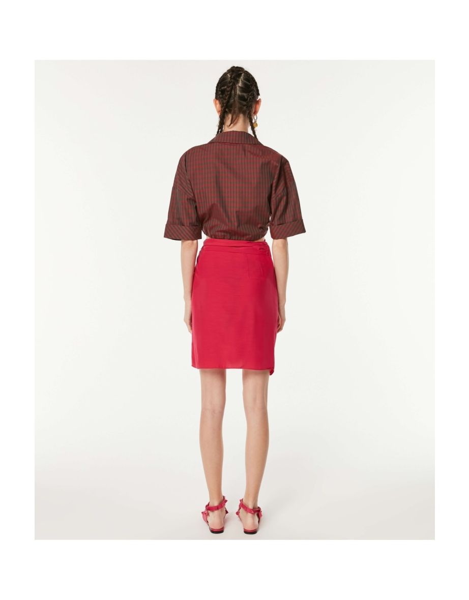 Twist Checked Crop Shirt - 2