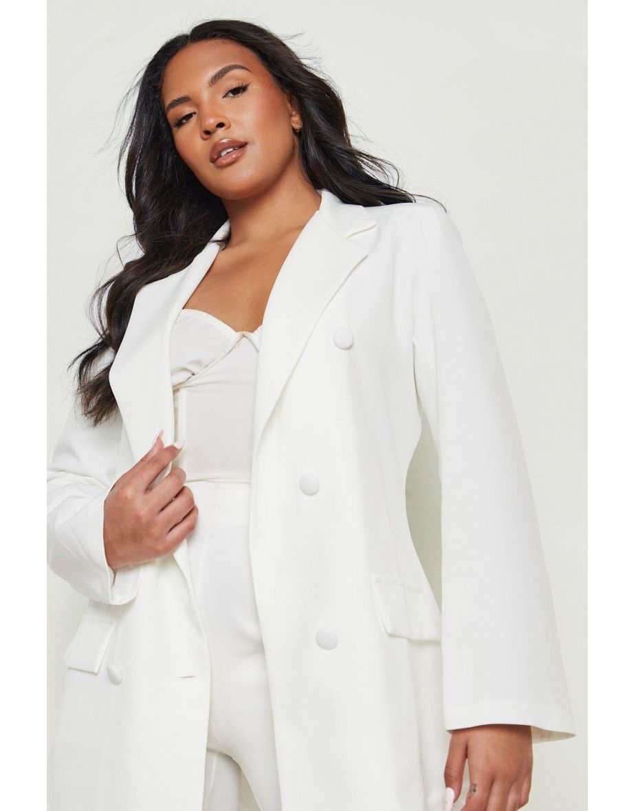 Plus Longline Blazer - white - 3