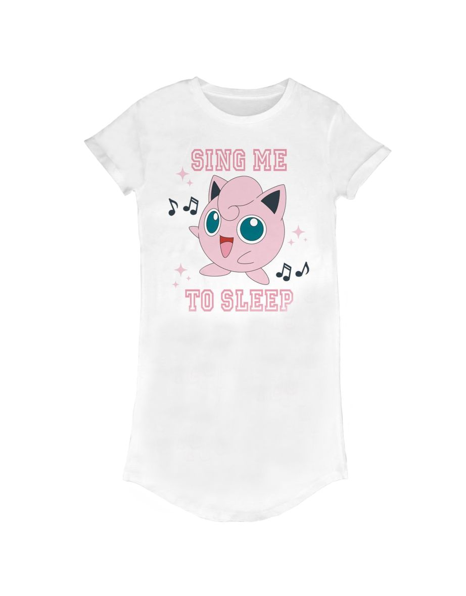Pokemon Womens/Ladies Sing Me To Sleep T-Shirt Dress - White