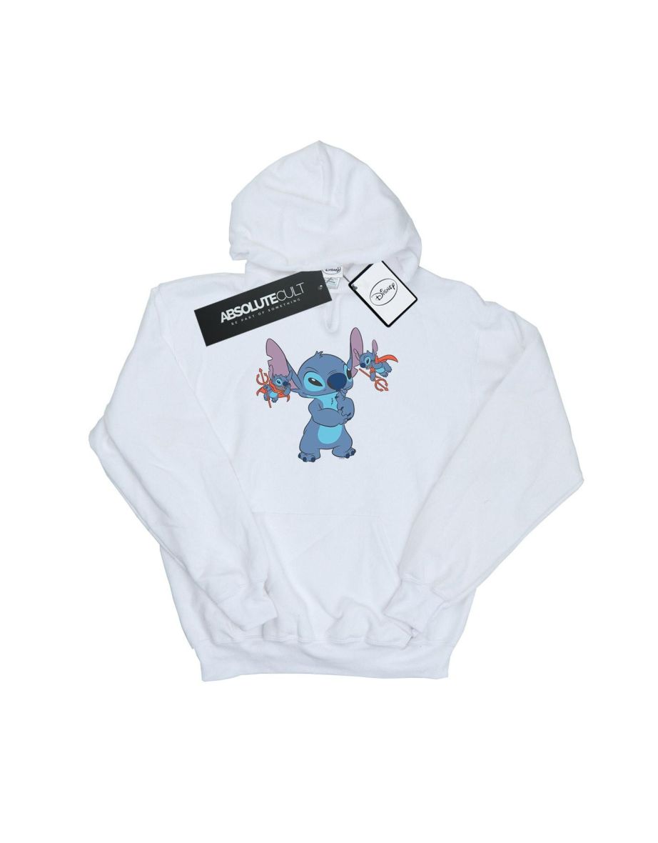 Disney Mens Lilo And Stitch Little Devils Hoodie - White - 1