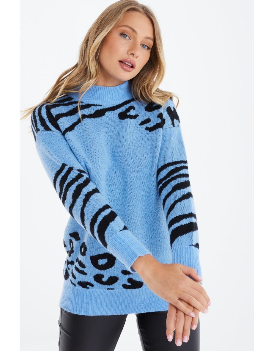 Quiz leopard print jumper best sale