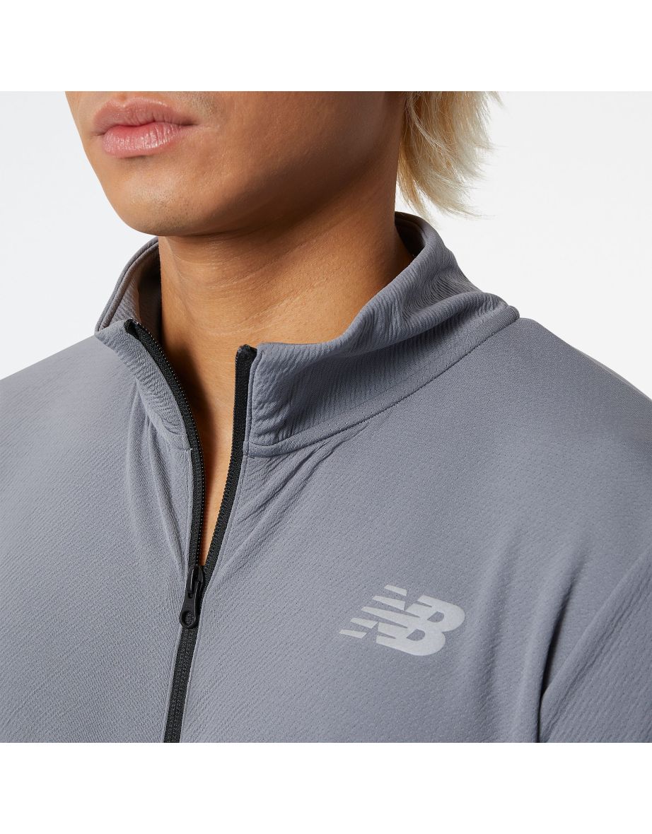 Men's New Balance Tech Training Knit Track Jacket in Grey - 3