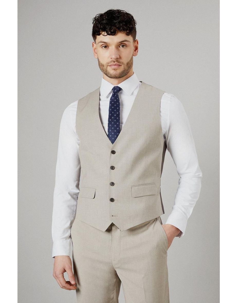 Neutral Textured Waistcoat