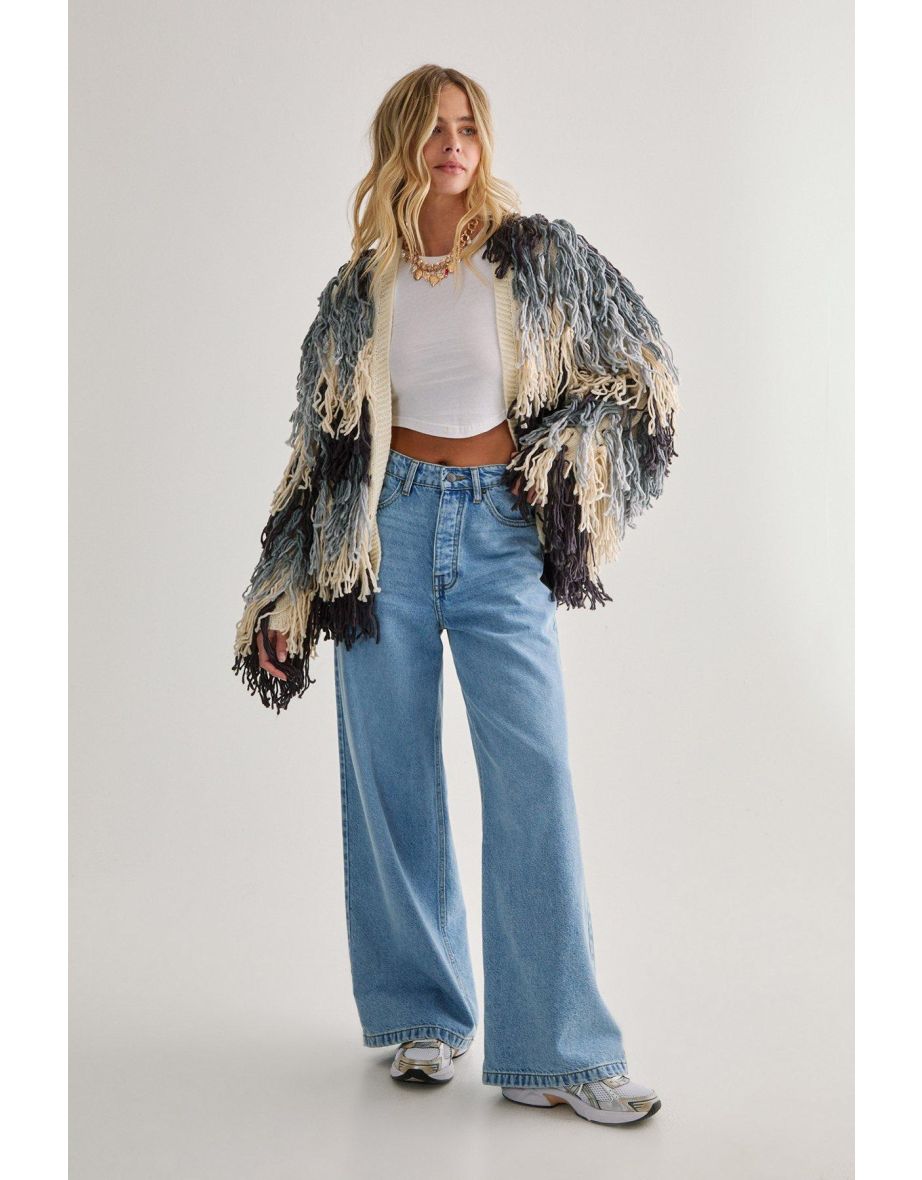 Multi Colour Loop Oversized Cardigan