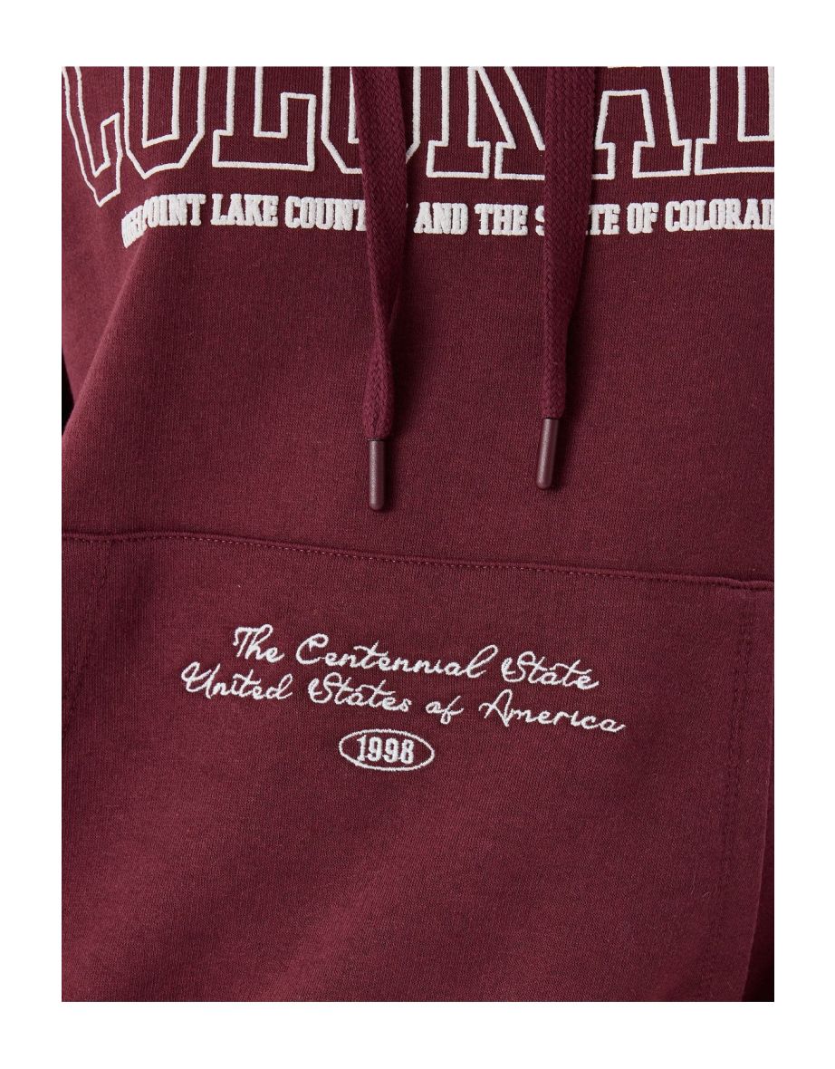 College hoodie Kangaroo Pocket Printed Raised - 5