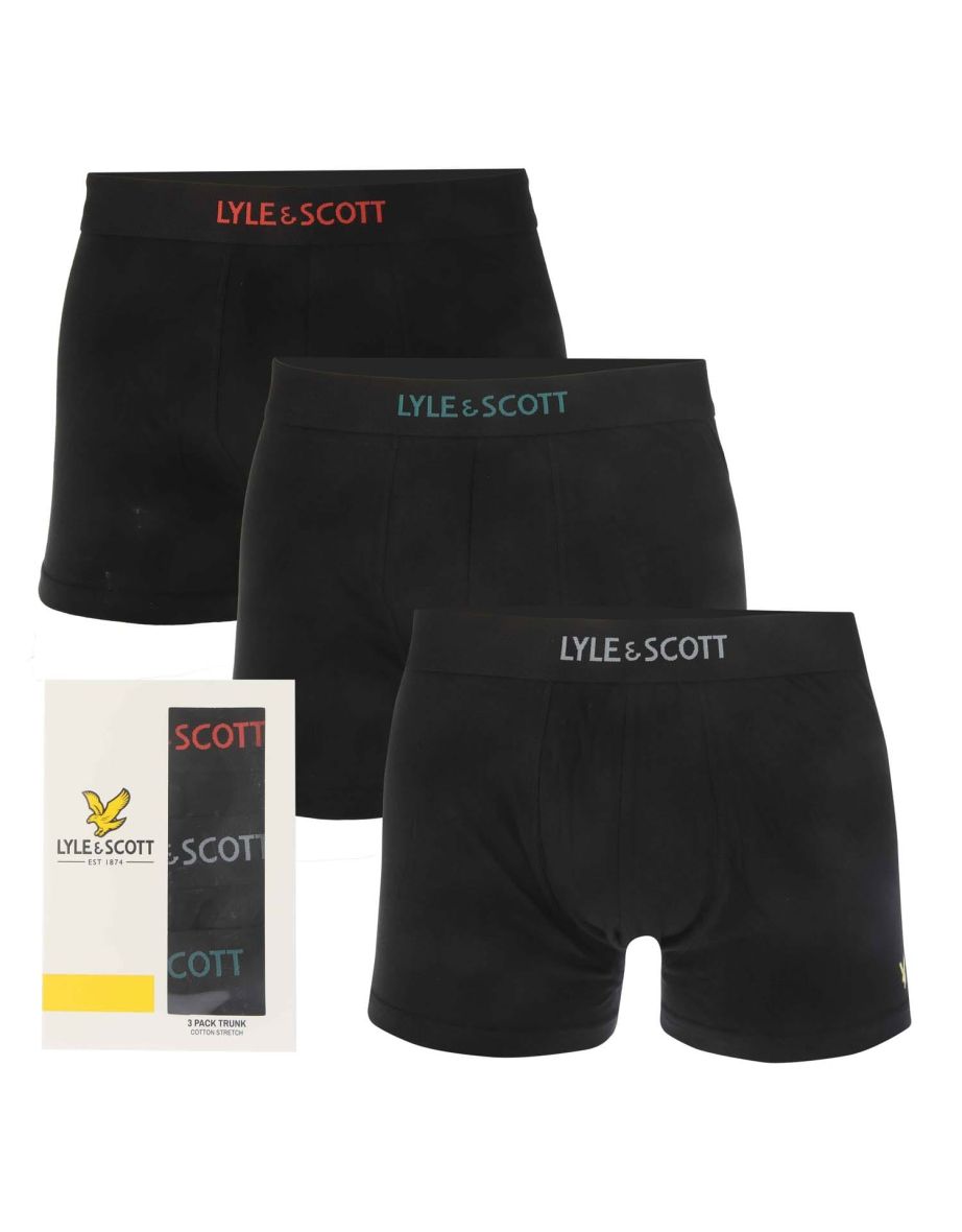 Men's Lyle And Scott Devon 3 Pack Boxer Shorts in Black