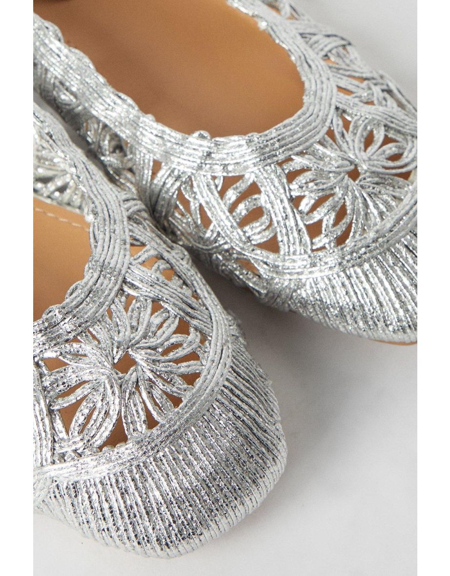 Anna Square Toe Woven Ballerina - 3
