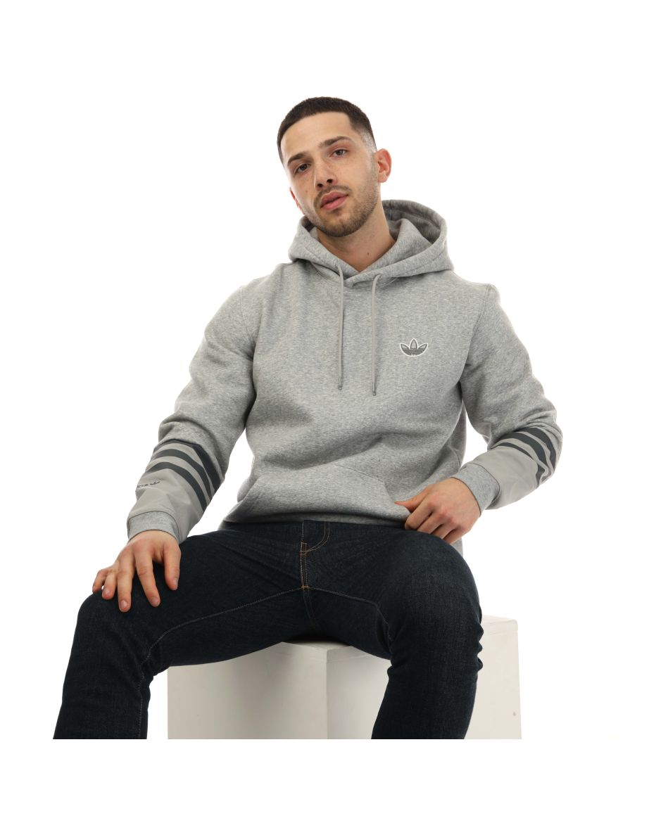 Men's adidas Originals SPRT Fleece Hoody in Grey - 3