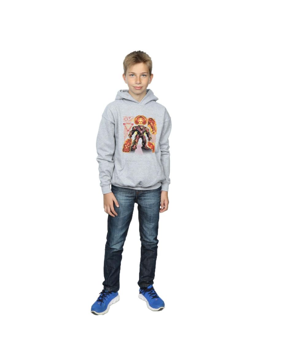 Marvel Boys Avengers Infinity War Hulkbuster Blueprint Hoodie - Sports Grey - 3