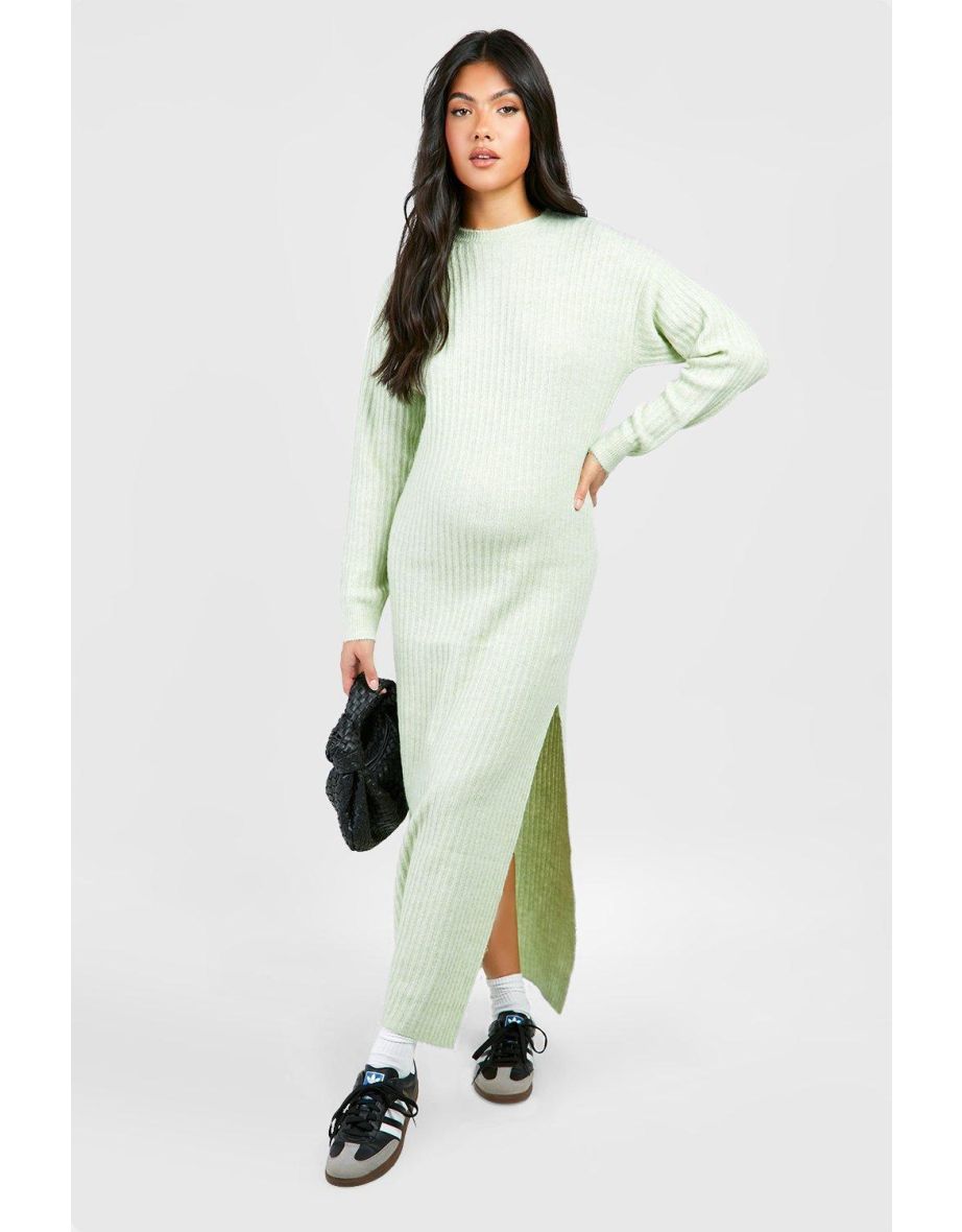 Buy Boohoo Maternity Rib Over Bump Knitted Shorts In Black