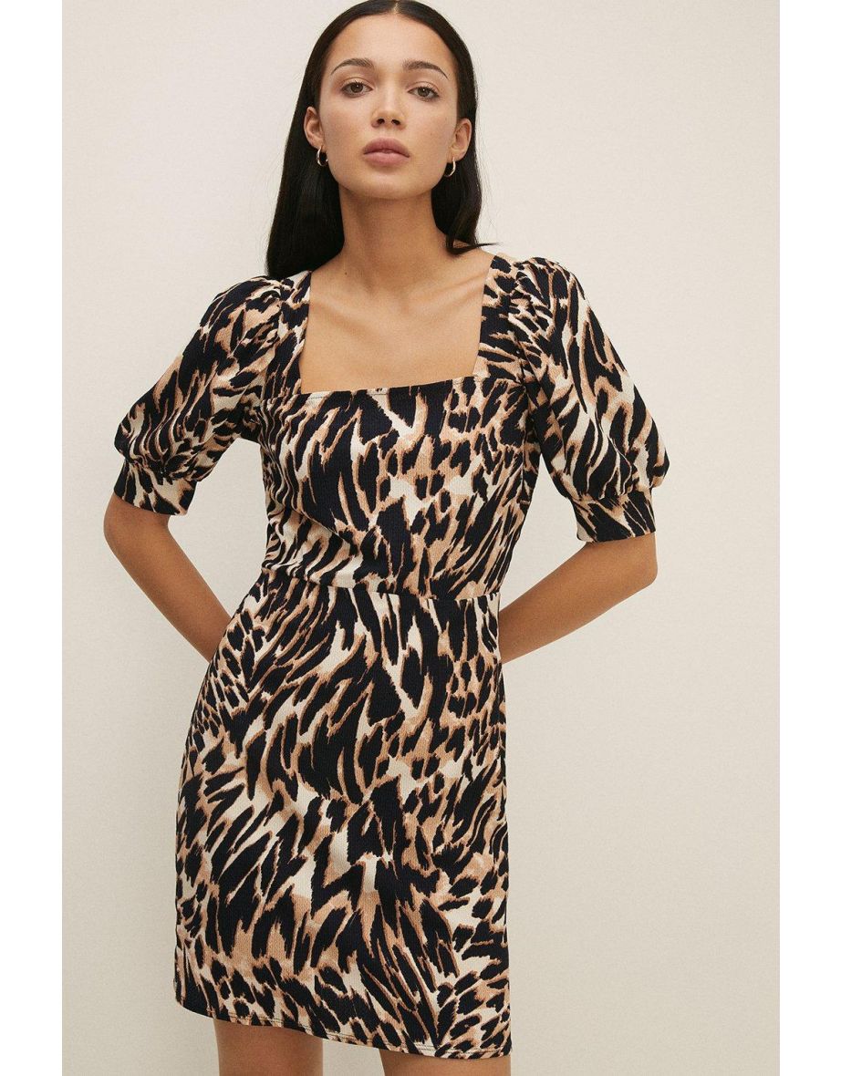 Oasis animal print square neck dress hotsell