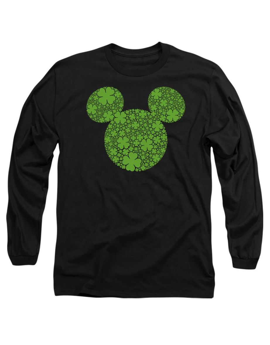 Disney Adult Shamrock Ears Mickey Mouse St Patricks Day T-Shirt - Black