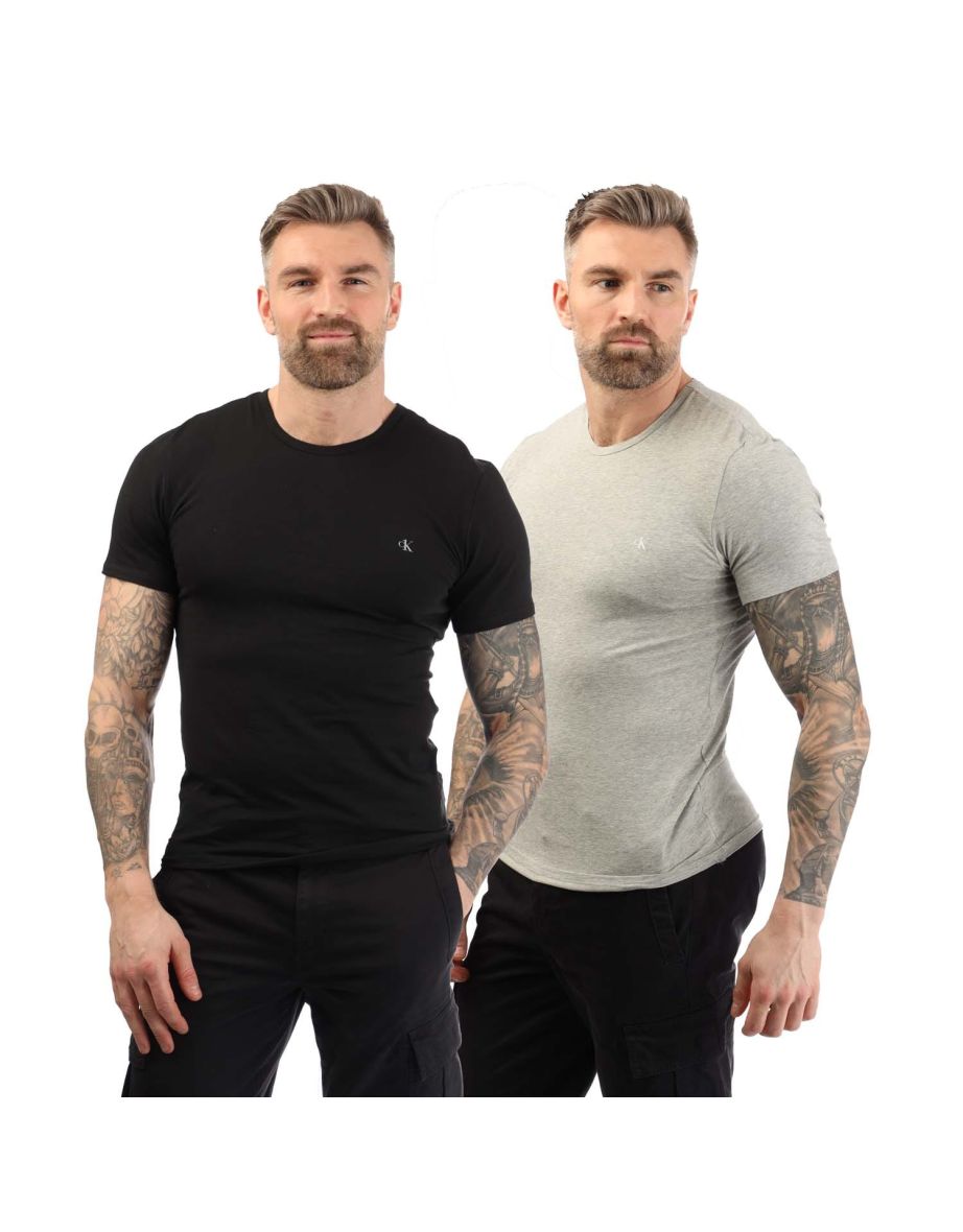 Men's Calvin Klein 2 Pack of Essential Crew T-Shirts in Black
