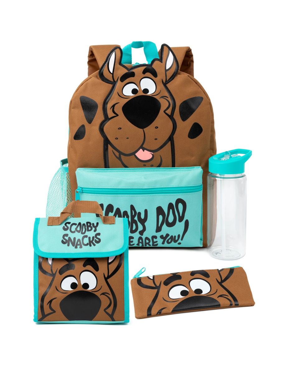 Scooby Doo Where Are You? Backpack Set (Pack of 4) - Brown/Teal