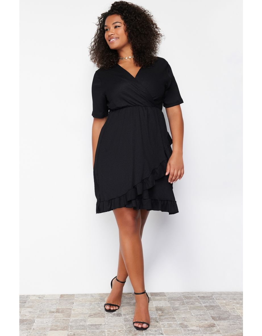Trendyol Curve Plus Black Column Midi Dress